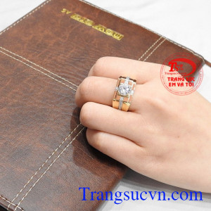Nhẫn nam phong độ vàng tây nhận đặt chế tác theo yêu cầu. 