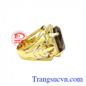 Thạch anh khói giúp xua tan những điều xấu, mang tới may mắn, thuận lợi trong công việc. Nhẫn nam thạch anh khói đẹp