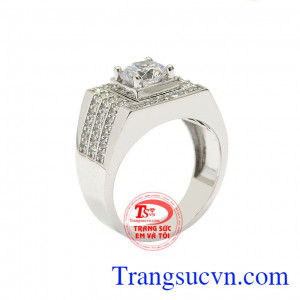Nhẫn vàng trắng nam nhập khẩu