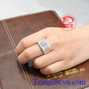 Nhẫn vàng trắng nam nhập khẩu