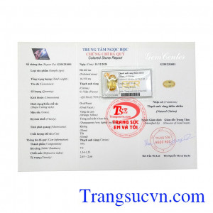 Sản phẩm giúp tăng cường sự tự tin và thu hút giàu có cho gia chủ. Thạch anh vàng ép vỉ tài lộc