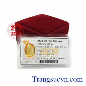 Thạch anh vàng thiên nhiên ép vỉ phù hợp để làm trang sức phong thủy. 