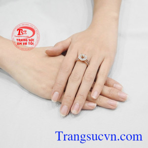 Vỏ nhẫn nữ kim cương quyến rũ