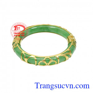 Vòng jadeite bọc vàng bình an