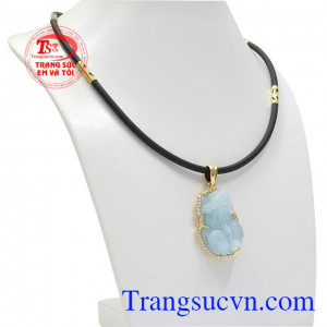Bộ trang sức tỳ hưu aquamarine nam tính và hợp phong thủy. 