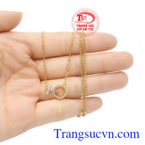 Dây chuyền vàng nữ dễ thương đẹp.