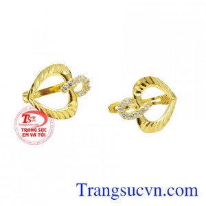 Hoa tai nữ vàng trái tim thanh toán an toàn.