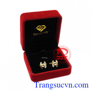 Hoa tai vàng tây sành điệu tinh tế