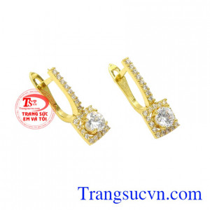 Hoa tai vàng tây trang nhã chất lượng.