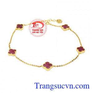 Lắc chân ruby thiên nhiên
