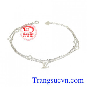 Lắc tay vàng trắng phong cách