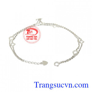 Lắc tay vàng trắng phong cách được nhập khẩu trực tiếp từ Hàn Quốc. 