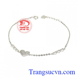 Lắc tay vàng trắng yêu thương