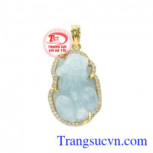 Mặt dây nam tỳ hưu aquamarine