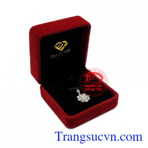 Mặt dây vàng trắng hoa tuyết