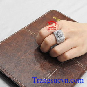 Nhẫn bạc nam thăng tiến