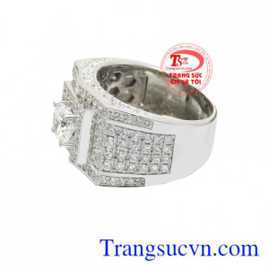 Nhẫn bạc nam thương hiệu thời trang.