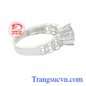 Nhẫn nữ bạc kim tiền bền đẹp, chất lượng, giao hàng nhanh toàn quốc.