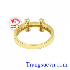 Nhẫn chữ H phong cách được bảo hành uy tín, giao hàng toàn quốc. 