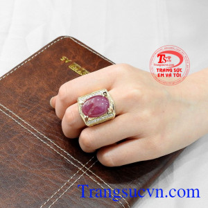 Nhẫn nam ruby sao quyền lực nhận đặt chế tác theo yêu cầu. 