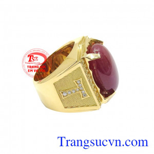 Trong phong thủy, đá ruby là viên đá hộ mệnh cho người sinh tháng 7. Nhẫn nam ruby sao quyền lực