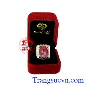 Khi mang viên đá này bên mình sẽ giúp người dùng gặp may mắn và thành công. Nhẫn nam ruby sao quyền lực