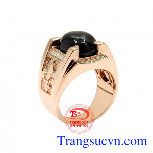 Nhẫn nam vàng hồng sapphire sang trọng
