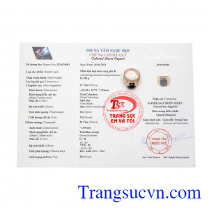 Nhẫn nam vàng hồng sapphire sang trọng có giấy kiểm định đá quý, bảo hành uy tín, nhận chế tác theo yêu cầu.