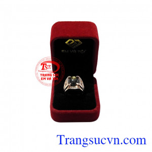 Nhẫn nam vàng hồng sapphire sang trọng