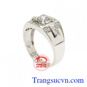 Nhẫn nam vàng trắng là món trang sức xu hướng được nhiều khách hàng yêu thích.