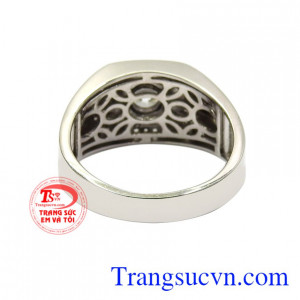Nhẫn nam vàng trắng hào hoa nam tính.