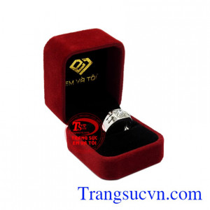 Nhẫn nam vàng trắng hào hoa chất lượng.