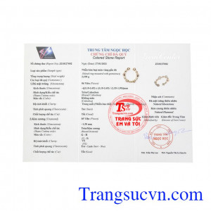 Nhẫn nữ đá mặt trăng ấn tượng có giấy kiểm định đá quý. 