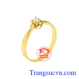 Nhẫn nữ hoa vàng thanh tú