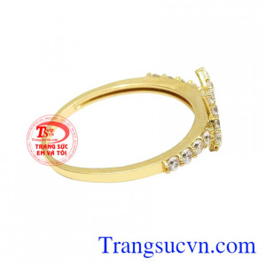 Nhẫn nữ ngôi sao xinh xắn dễ thương.