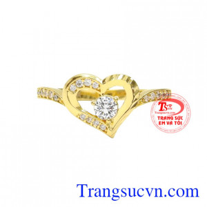 Nhẫn nữ trái tim rạng ngời thanh toán an toàn.