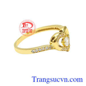 Nhẫn nữ trái tim rạng ngời xinh xắn.