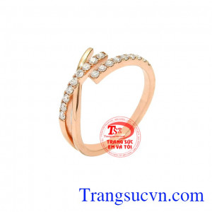 Nhẫn nữ vàng hồng cá tính