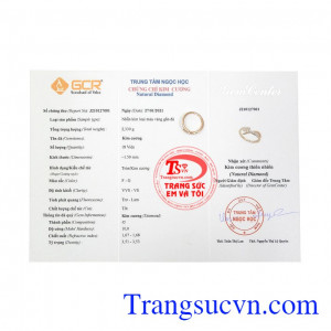 Nhẫn nữ vàng hồng cá tính có giấy kiểm định đá quý. 