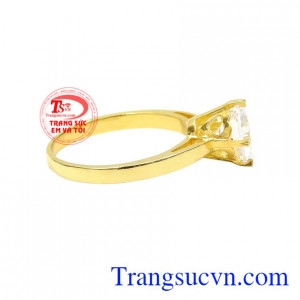 Nhẫn nữ vàng màu duyên dáng vàng 10k.