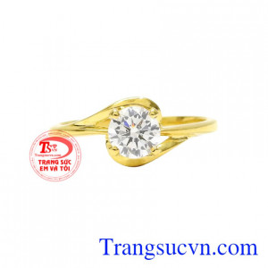 Nhẫn nữ vàng màu thanh tú vàng 10k chất lượng nhận đặt chế tác theo yêu cầu.