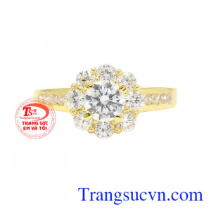 Nhẫn nữ vàng tây thời trang bảo hành uy tín.