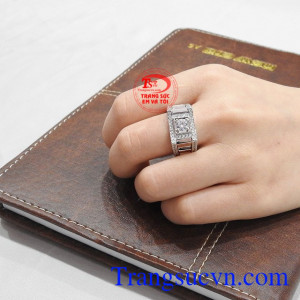 Nhẫn vàng trắng nam giới