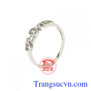 Nhẫn vàng trắng nữ tình yêu