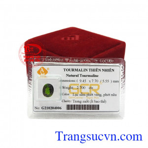 Tourmaline kèm giấy kiểm định, đảm bảo chất lượng. 