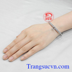 Vòng tay vàng trắng chữ H