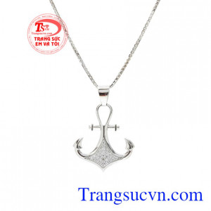Bộ mặt dây vàng trắng mỏ neo được bảo hành uy tín.