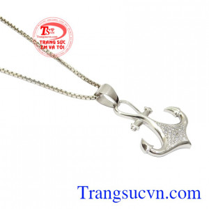 Bộ mặt dây vàng trắng mỏ neo đẹp.
