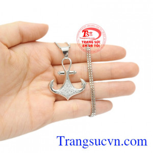 Bộ mặt dây vàng trắng mỏ neo chất lượng.