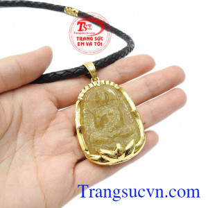 Mặt dây bọc vàng bền đẹp, là xu hướng được nhiều khách hàng lựa chọn. Bộ phật bọc vàng tuổi tuất-hợi